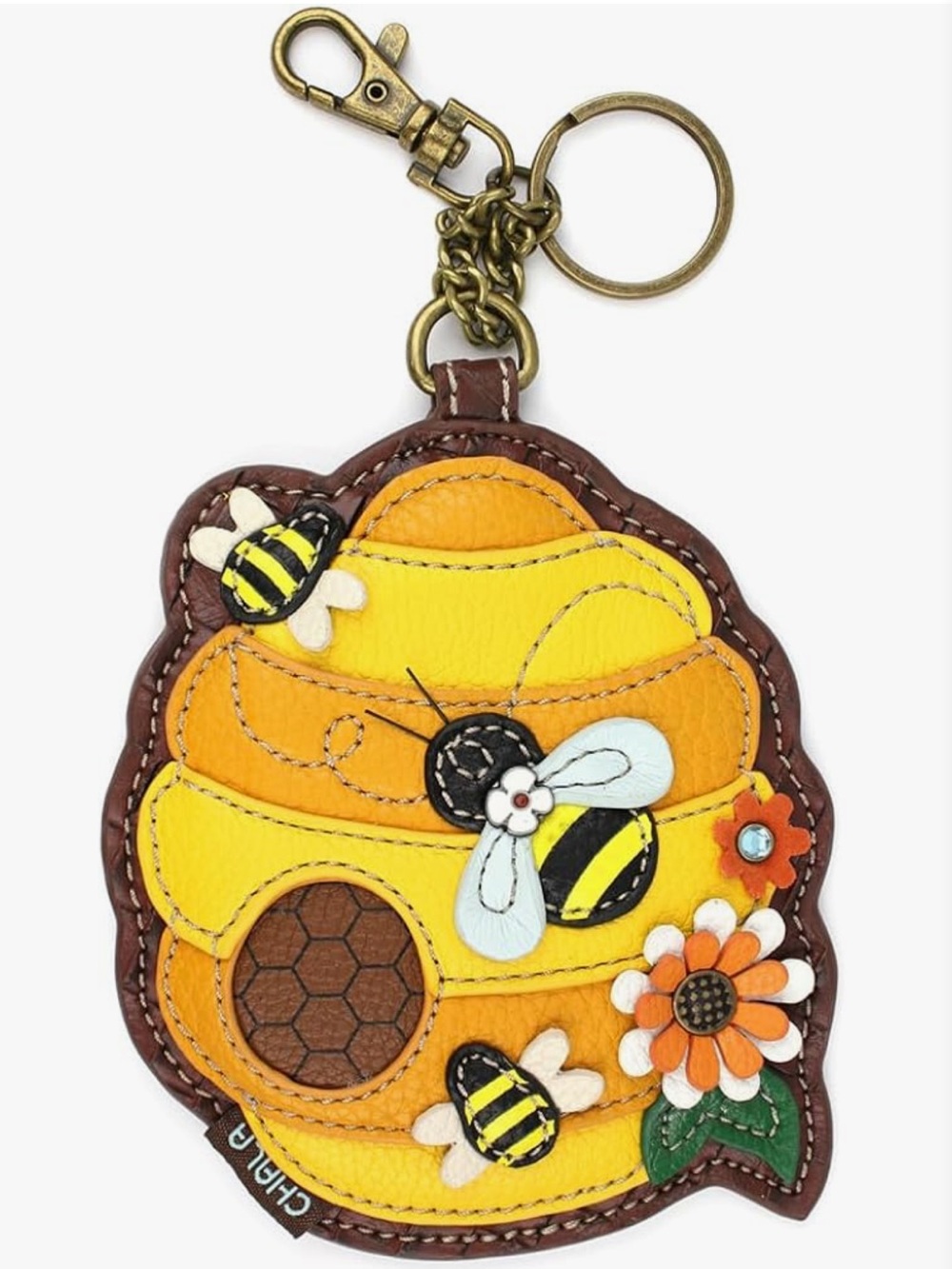 Chala Bee Hive Appliqué Key Fob Coin Purse NWT